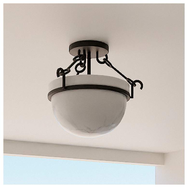 Image 1 Danyon 3-Light Matte Black Semi-Flush Mount
