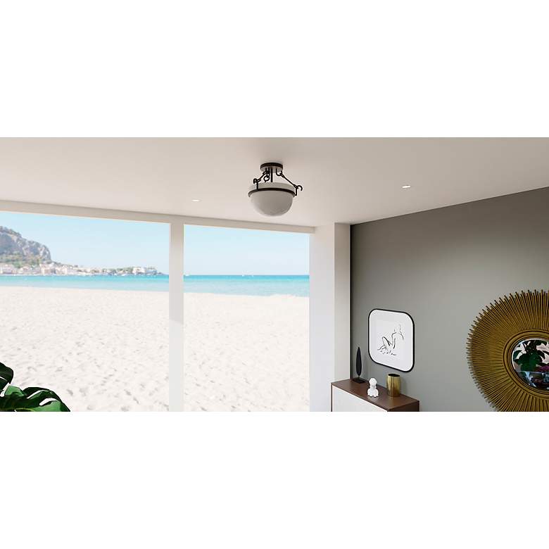 Image 6 Danyon 3-Light Matte Black Semi-Flush Mount more views