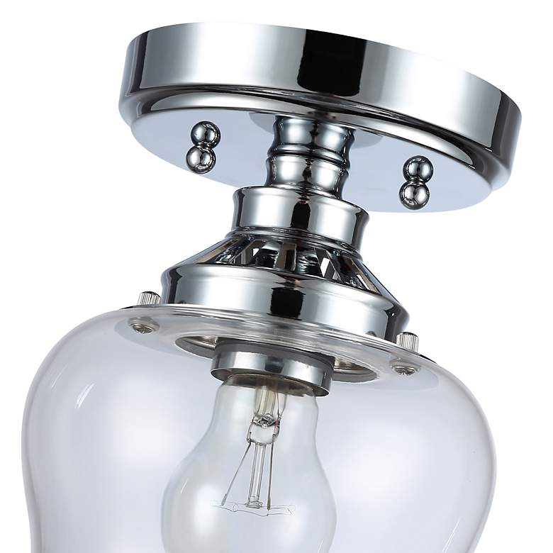 Image 5 Daphne 1-Light Semi-Flush in Chrome with Clear Glass more views