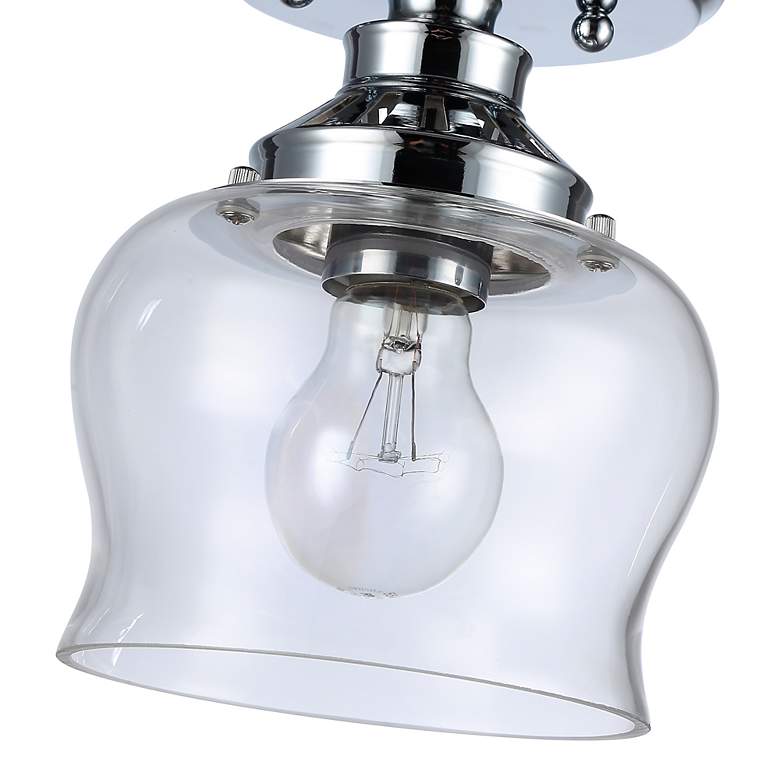 Image 6 Daphne 1-Light Semi-Flush in Chrome with Clear Glass more views