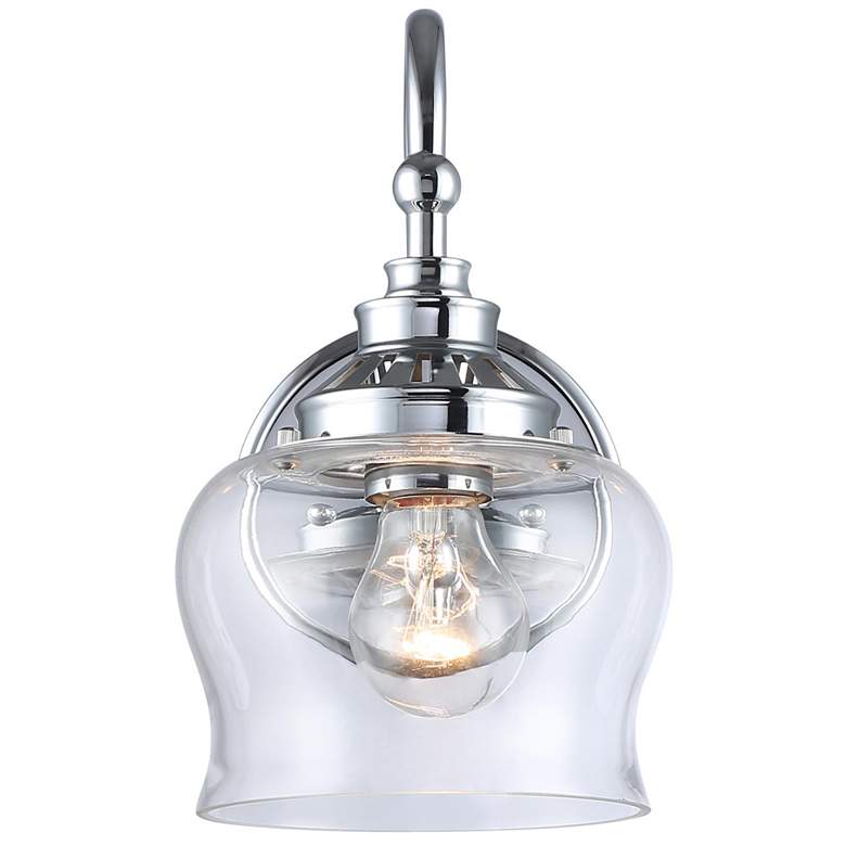 Image 1 Daphne 1-Light Wall Sconce in Chrome with Clear Glass