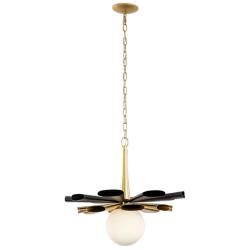 Daphne 1-Lt Large Pendant - Matte Black/French Gold
