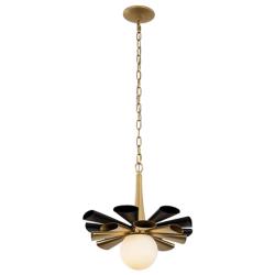 Daphne 1-Lt Medium Pendant - Matte Black/French Gold
