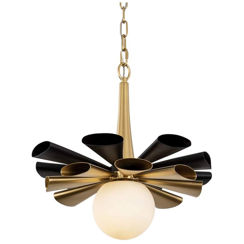 Image 4 Daphne 1-Lt Medium Pendant - Matte Black/French Gold more views