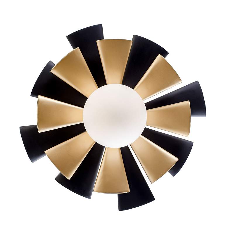 Image 2 Daphne 18" Wide Matte Black and French Gold Ceiling Light more views