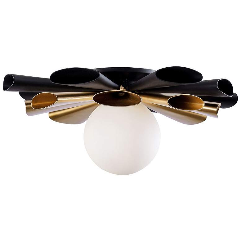 Image 3 Daphne 18" Wide Matte Black and French Gold Ceiling Light more views