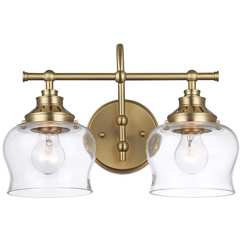 Image 1 Daphne 2-Light Vanity Light in Brushed Champagne Bronze with Clear Glass