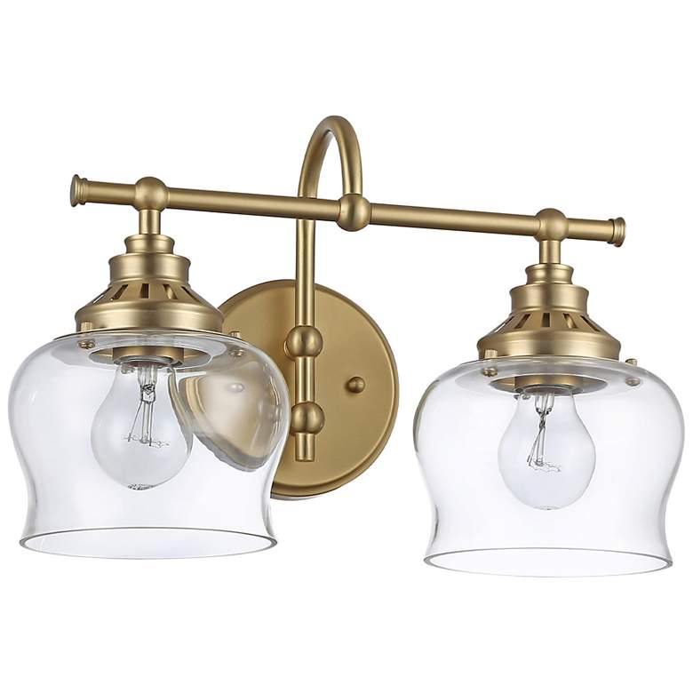 Image 2 Daphne 2-Light Vanity Light in Brushed Champagne Bronze with Clear Glass more views