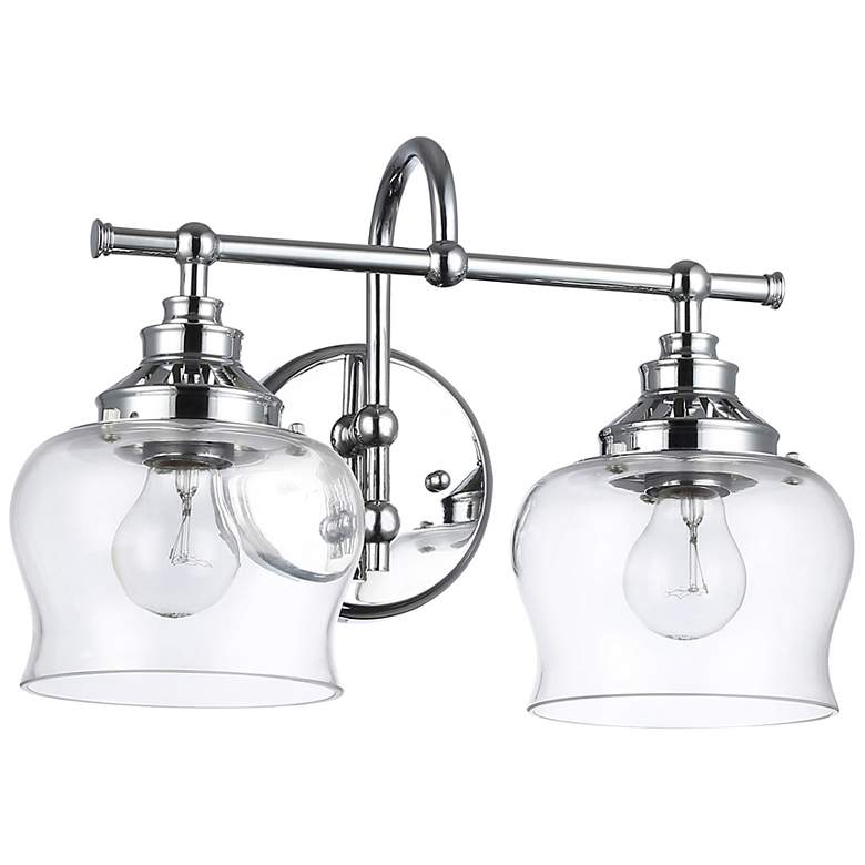 Image 2 Daphne 2-Light Vanity Light in Chrome with Clear Glass more views
