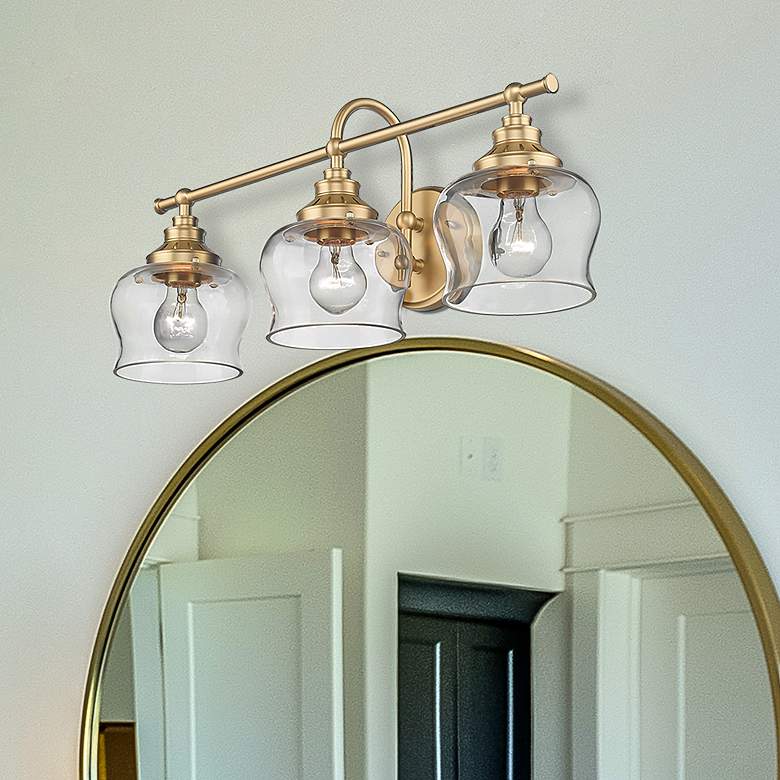 Image 1 Daphne 24" Wide Brushed Champagne Bronze 3-Light Bath Light