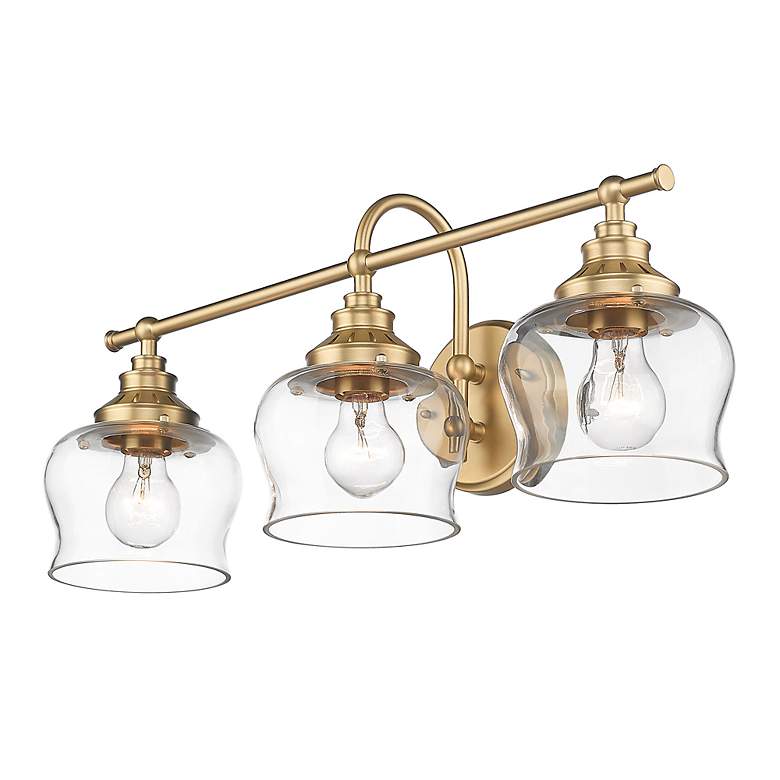 Image 4 Daphne 24" Wide Brushed Champagne Bronze 3-Light Bath Light more views