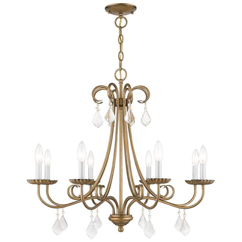 Image 2 Daphne 29 3/4" Wide Antique Gold Leaf 8-Light Chandelier