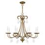 3_Daphne 29 3/4" Wide Antique Gold Leaf 8-Light Chandelier more views