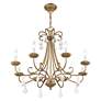 6_Daphne 29 3/4" Wide Antique Gold Leaf 8-Light Chandelier more views