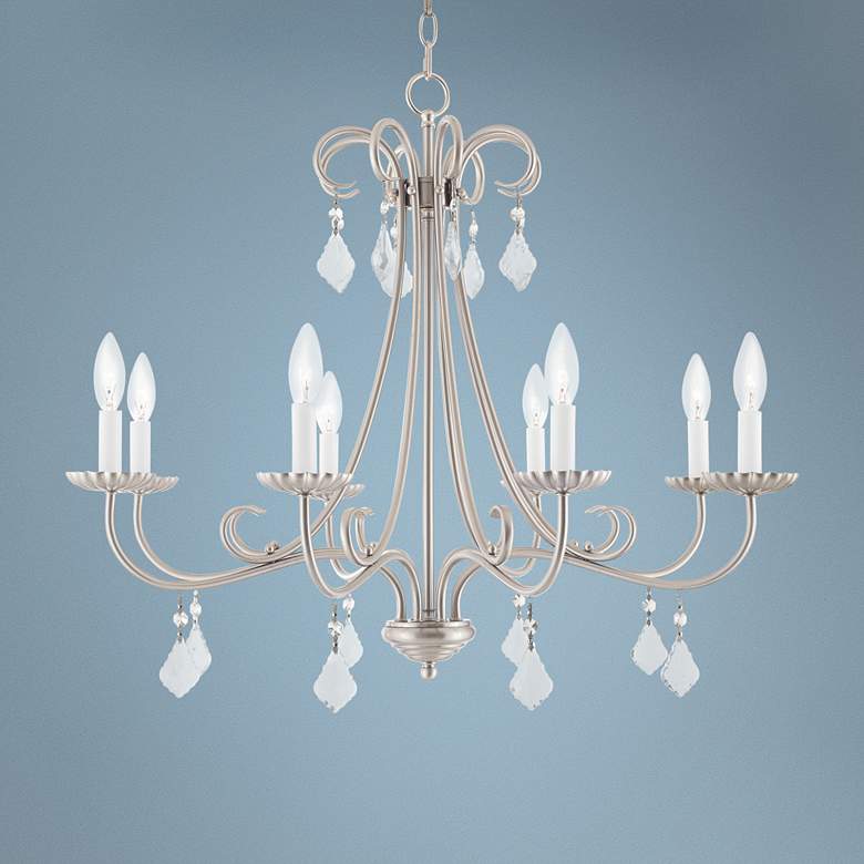 Image 1 Daphne 29 3/4 inch Wide Brushed Nickel 8-Light Chandelier