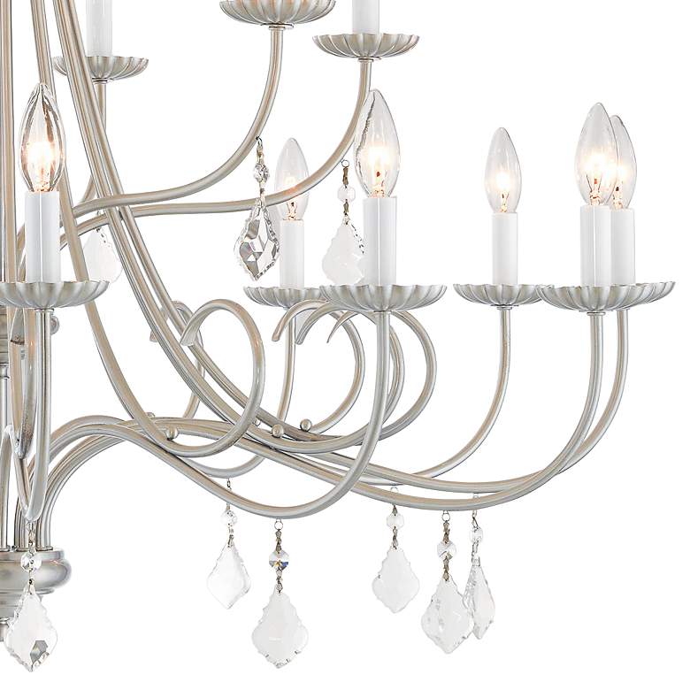 Image 3 Daphne 42 inch Wide Brushed Nickel 18-Light Foyer Chandelier more views