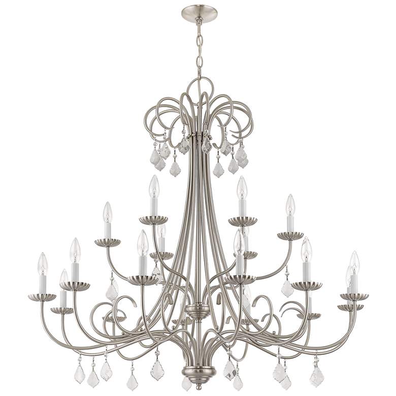 Image 5 Daphne 42" Wide Brushed Nickel 18-Light Foyer Chandelier more views