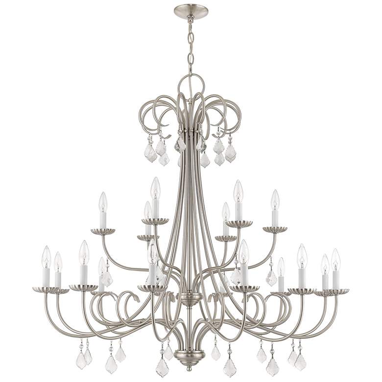 Image 7 Daphne 42" Wide Brushed Nickel 18-Light Foyer Chandelier more views