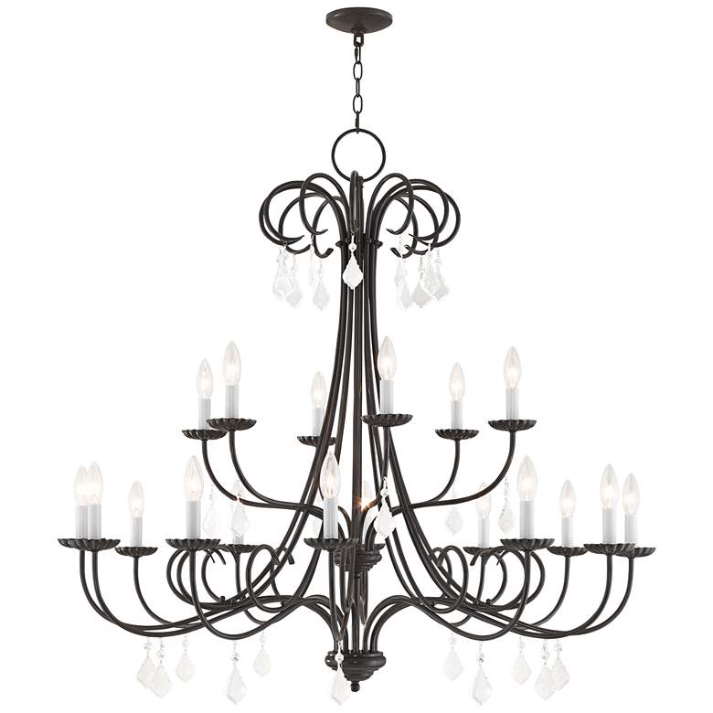 Image 2 Daphne 42 inch Wide English Bronze 18-Light Foyer Chandelier