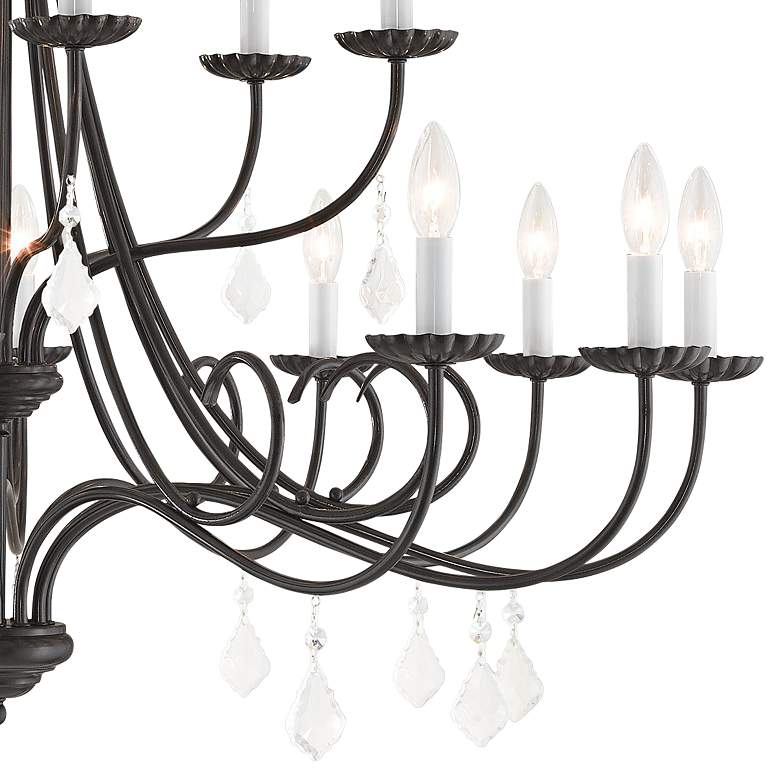 Image 3 Daphne 42 inch Wide English Bronze 18-Light Foyer Chandelier more views