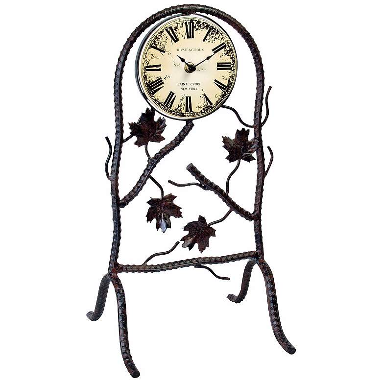 Image 1 Daphne Black 17 inch High Wrought Iron Clock