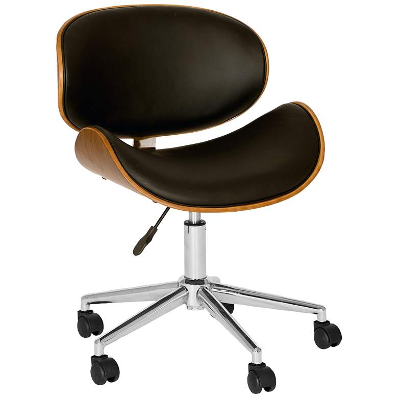 Image 2 Daphne Black Faux Leather Adjustable Swivel Office Chair