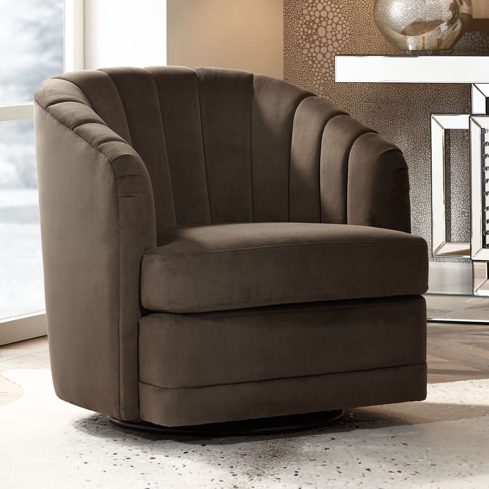 chocolate brown swivel chair