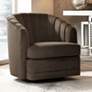 Daphne Chocolate Channel Tufted Swivel Chair in scene