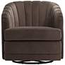 Daphne Chocolate Channel Tufted Swivel Chair in scene