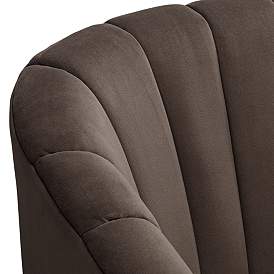 Image5 of Daphne Chocolate Channel Tufted Swivel Chair more views