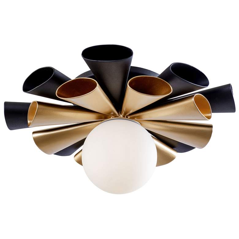 Image 1 Daphne Convertible Flush Mount Light - Matte Black & French Gold - Smal