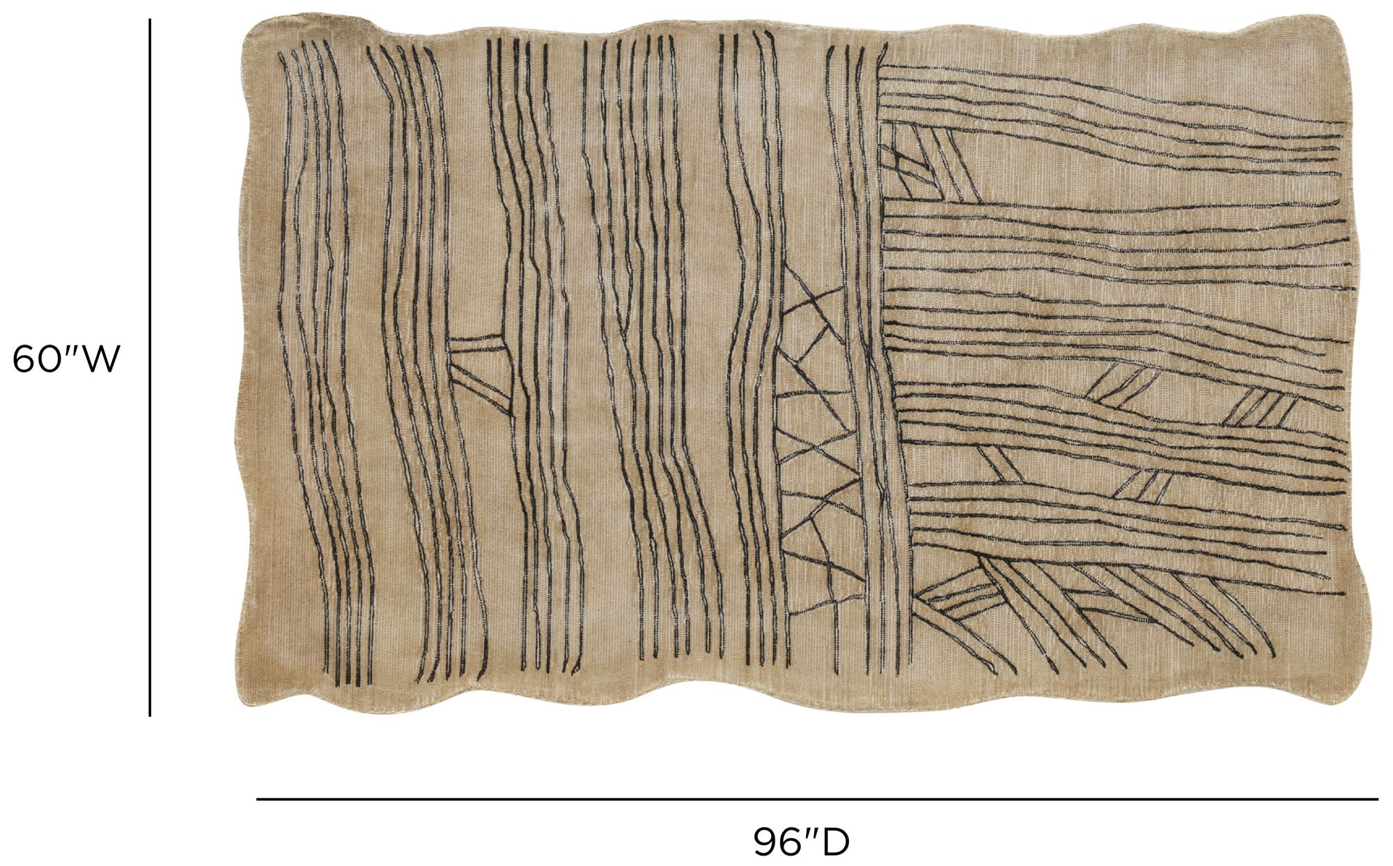 Image 5 Daphne Natural Hand Tufted Floor Rug 5x8' more views