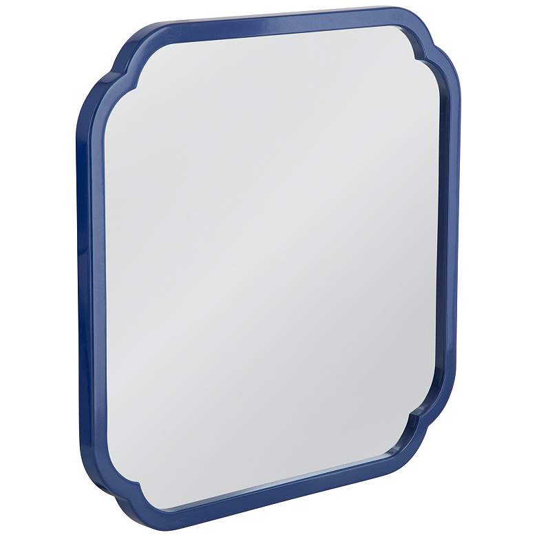 Image 2 Daphne Navy Lacquer 30" Square Wall Mirror more views