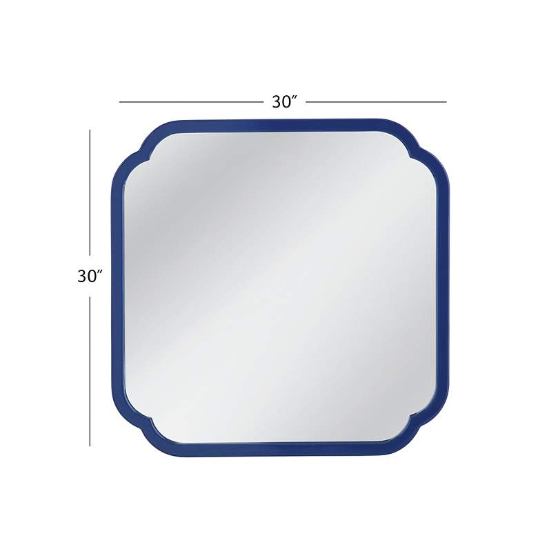Image 5 Daphne Navy Lacquer 30" Square Wall Mirror more views