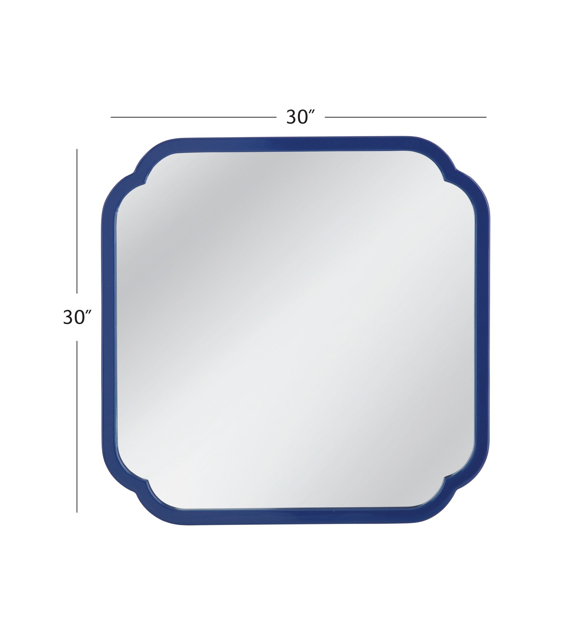 Image 6 Daphne Navy Lacquer 30" Square Wall Mirror more views
