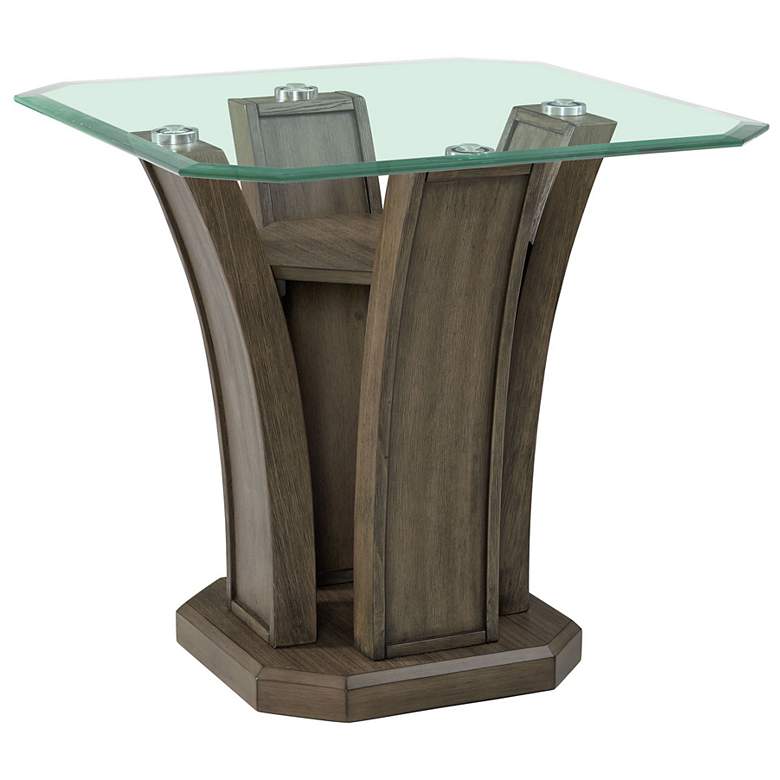 Image 1 Dapper 26" Wide Gray Wood Square End Table