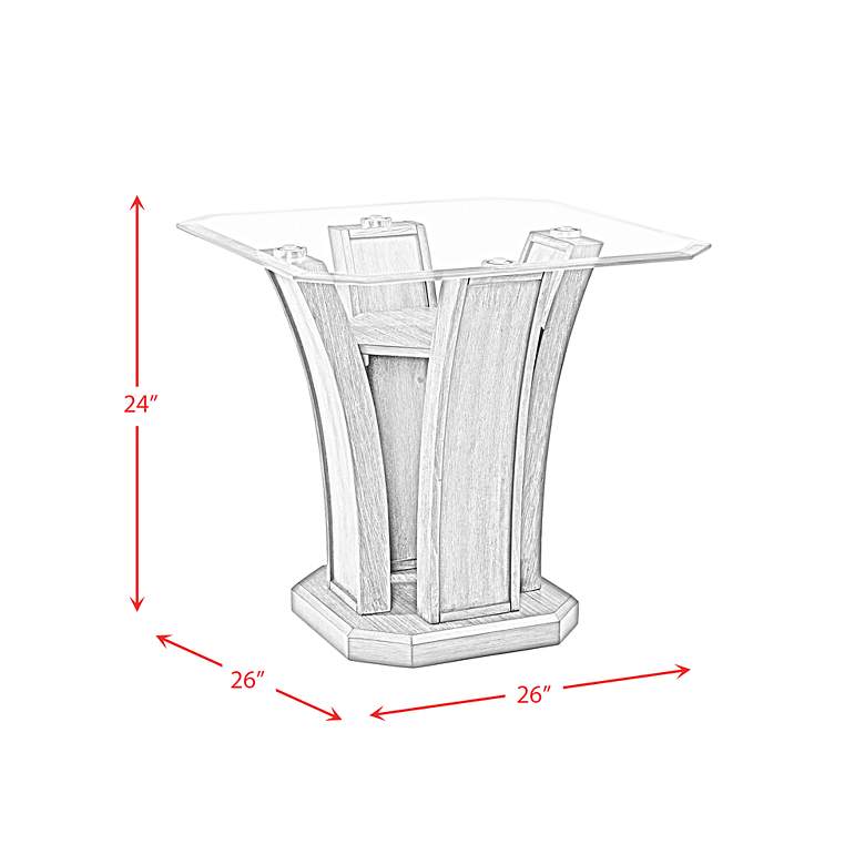 Image 7 Dapper 26" Wide Gray Wood Square End Table more views