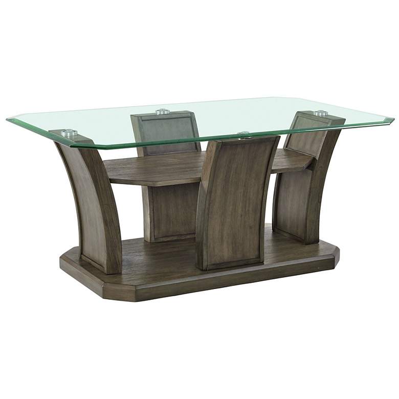 Image 1 Dapper 44" Wide Gray Wood Rectangle Coffee Table