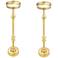 Dapper 5 3/4" Wide Brass Round Martini Side Tables Set of 2