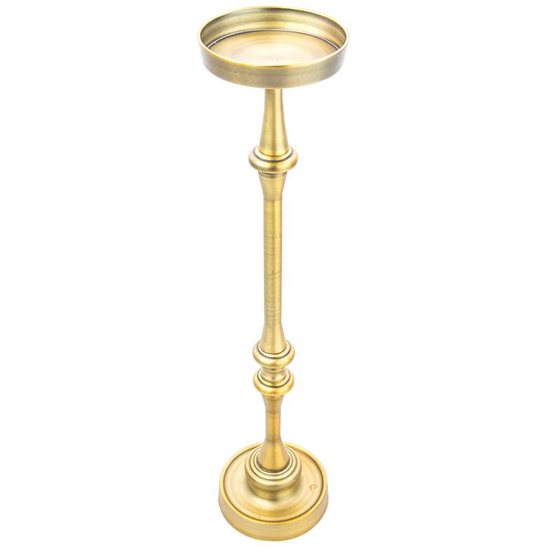Image 4 Dapper 5 3/4 inch Wide Brass Round Martini Side Tables Set of 2 more views