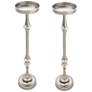 Dapper 5 3/4"W Brushed Silver Martini Side Tables Set of 2