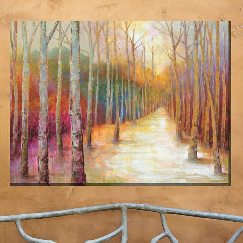 Image 1 Dappled Forest 40" Wide Rectangular Outdoor Canvas Wall Art