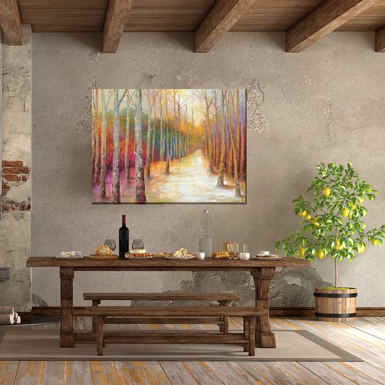 Image 3 Dappled Forest 40" Wide Rectangular Outdoor Canvas Wall Art more views