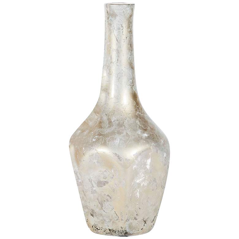 Image 1 Dappled Light 17" High Hexagonal Hand-Blown Glass Bottle