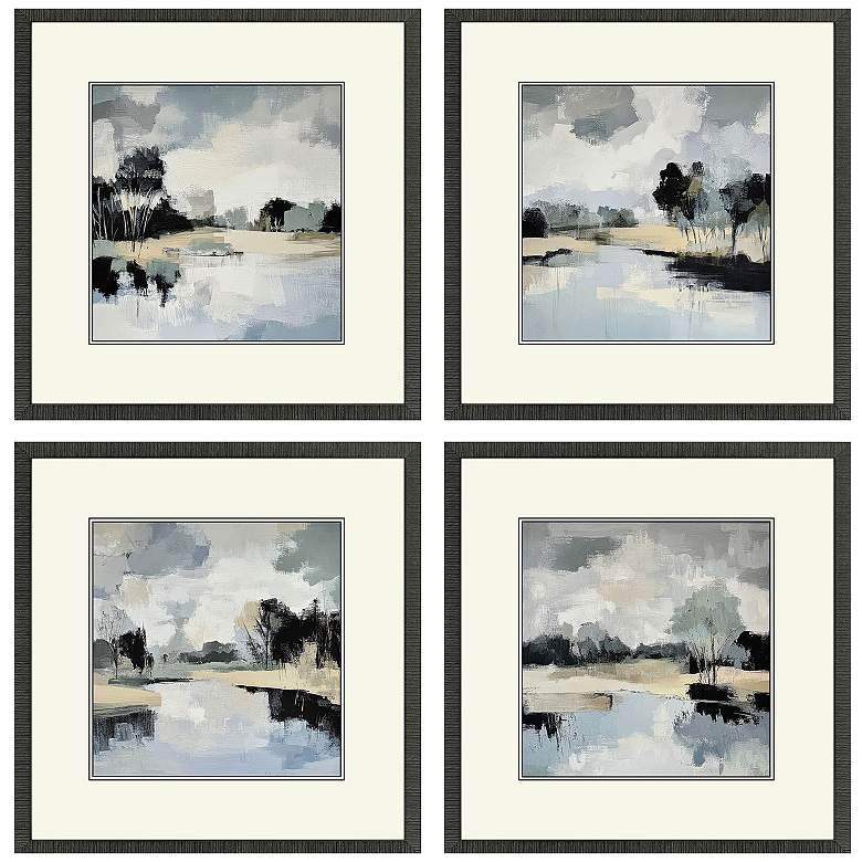 Image 2 Dappled Stillness 26"W x 26"H Framed Art - Set of 4
