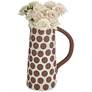 Dara 11 3/4"H Matte White Brown Decorative Vase with Handle