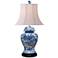 Dara 30" Blue and White Chinoiserie Temple Jar Table Lamp