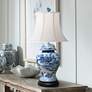 1_Dara 30" Blue and White Chinoiserie Temple Jar Table Lamp