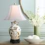 Dara Flower and Bird 21" Multi-Color Porcelain Vase Table Lamp
