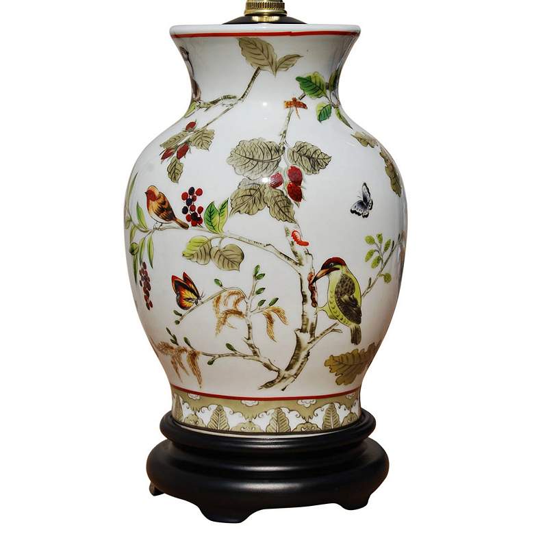 Image 4 Dara Flower and Bird 21 inch Multi-Color Porcelain Vase Table Lamp more views